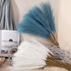 55 cm / 10 pz. Erba di Pampa soffice Boho Decor Fiore Pianta finta Canna simulata Decorazione per la casa Festa di nozze Fiori artificiali Decorazione per feste