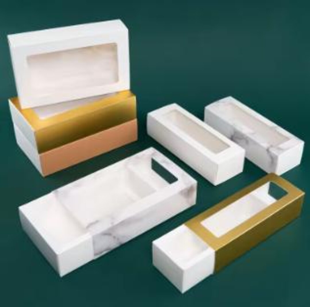 10pcs Macaron Paper Boxes With Window Cookie Cake Containers Dessert ...