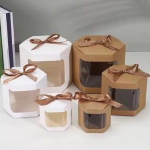 12 pezzi di scatole di biscotti di caramelle di diverse dimensioni, scatole regalo di caramelle, scatole di carta kraft, sacchetti regalo per matrimoni, confezioni fatte a mano, sapone, cioccolato, gioielli