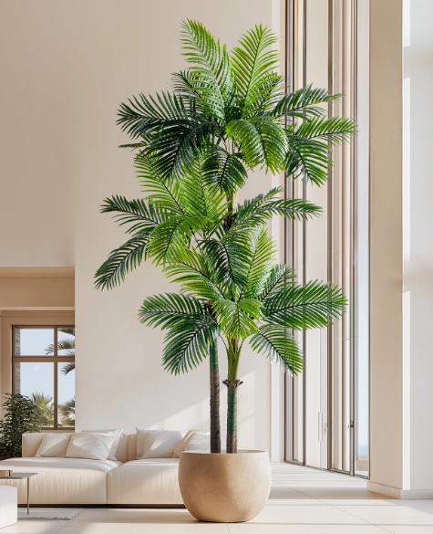 Artificial Palm Tree for Outdoors - Triple Phoenix Palm, UV Resistant,  Large Fake Silk Palm Tree - Perfect for Patio Gift Ideas - Etsy