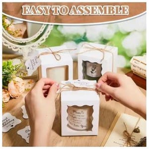 Confezione da 25 Scatole Porta Caramelle Trasparenti a Cubo in PVC Trasparente Scatole