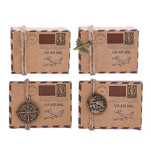 Scatola di caramelle vintage per matrimonio, design con timbro, confezione di cioccolato, carta kraft, confezione regalo, bomboniere di Natale, articoli per feste, artigianato, fai da te, mini scatola