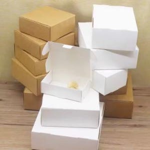 10 cajas de papel de varios tamaños, caja de embalaje blanca Kraft, caja de regalo para regalos de bodas, cajas de cartón, cajas de bricolaje