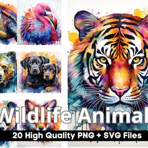 Whimsical Watercolor Animal Art Print - Cute Nighttime Face with Geometric Shapes and Vibrant Colors. Animal watercolor Clipart. Clipart kid