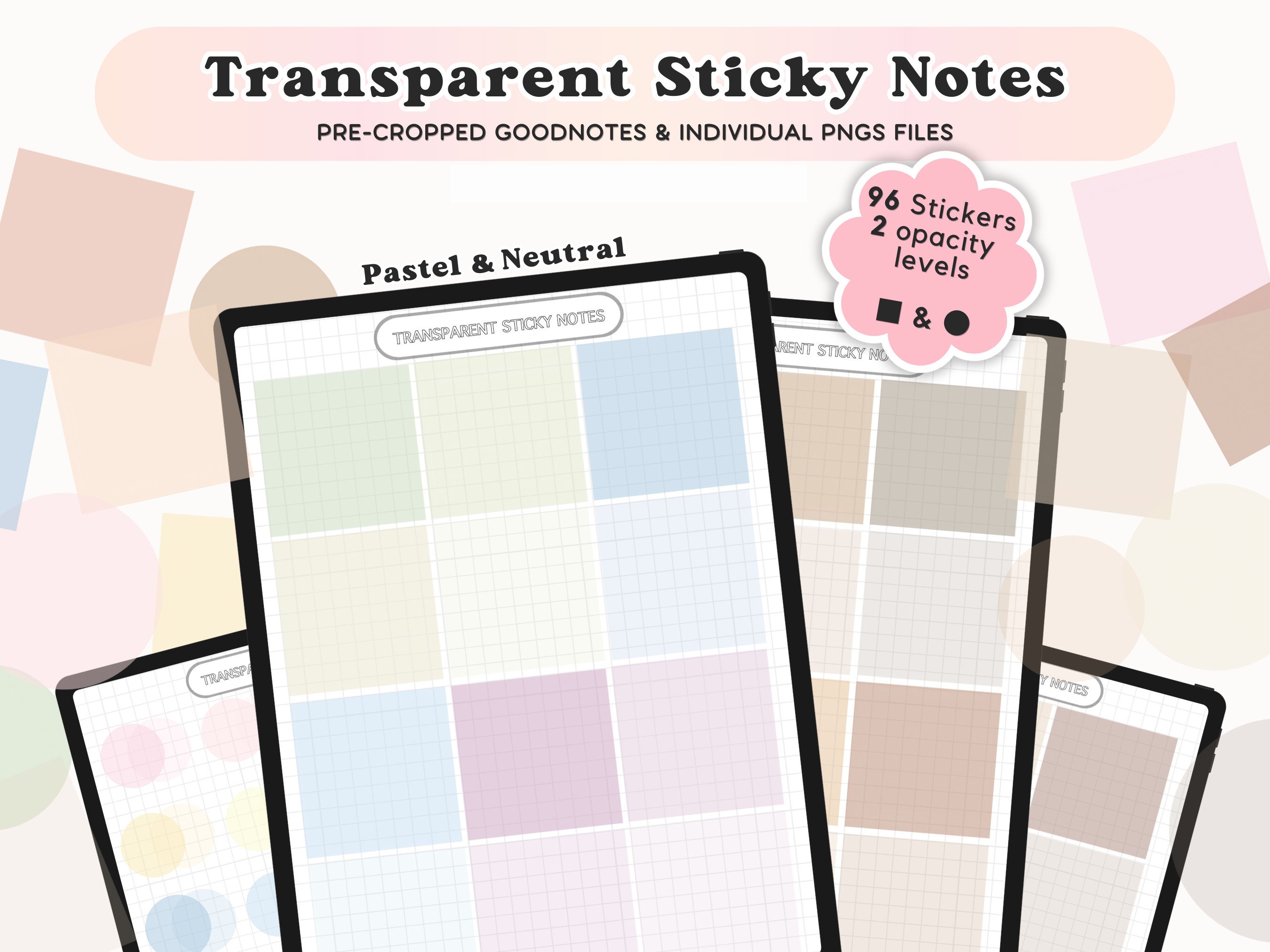 Minimal Transparent Index Sticky Note Tabs 