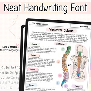 Netjes handgeschreven lettertype voor digitale planners en studenten. Aantekeningen maken Schoon handschrift Schattig handschrift Goodnotes-lettertype iPad-lettertype Luxe lettertype
