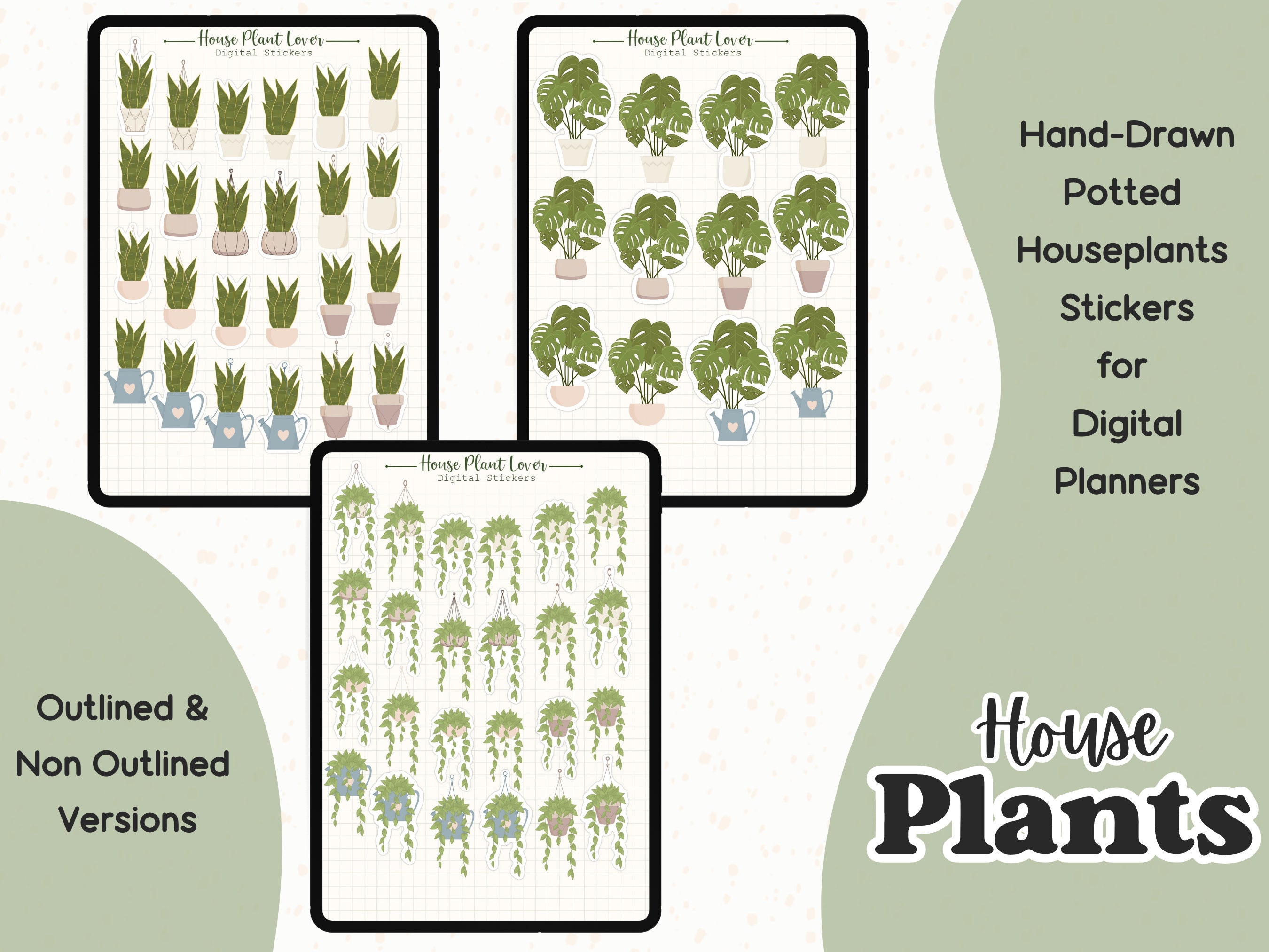 150+ Digital Stickers House Plant Lover for Goodnotes Pre-cropped ...