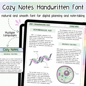 Police manuscrite épurée et confortable pour un agenda numérique et un étudiant prenant des notes pour une écriture soignée Polices Goodnotes pour la planification de l'écriture manuscrite Polices pour iPad