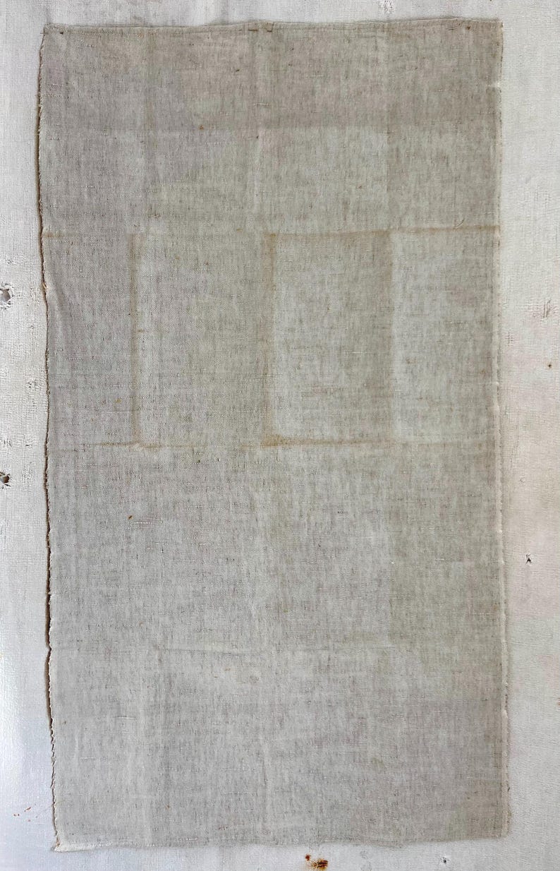 French Antique Pure Nubby Hemp Linen Kitchen Towels, Natural Raw Fiber, Rustic Hand Woven Linen, Homespun Authentic Torchons, 1900 image 8