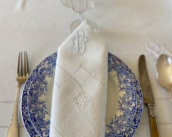 希少】ベルギー製ヴィンテージ ダマスク織クロス＆ナプキン 鈴蘭の