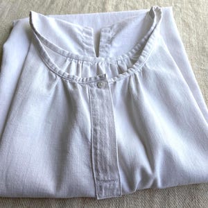 Oryginalna i stonowana francuska bawełniana sukienka bez rękawów z lnu vintage, rozmiar XL, rustykalna koszula nocna z lnu, koszula nocna, bez monogramu, lata 30. XX wieku zdjęcie 1
