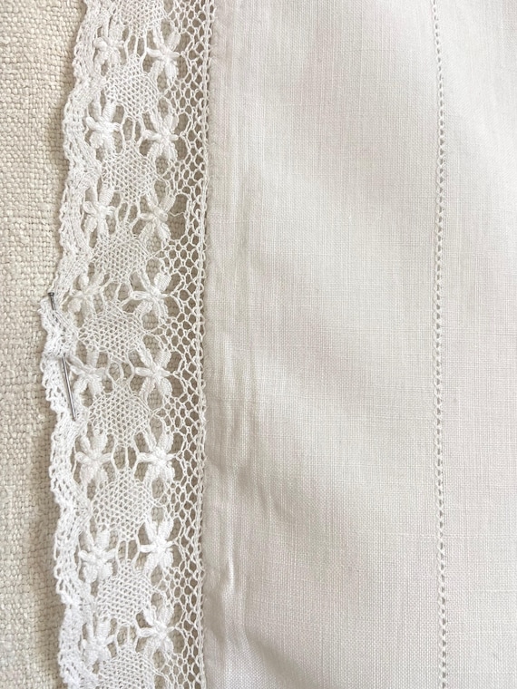 Taie d oreiller ancienne coton et dentelle