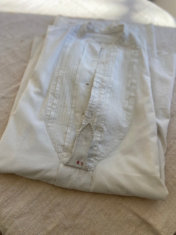 Rare Antique French Pure Metis Linen Tunic Long Sl