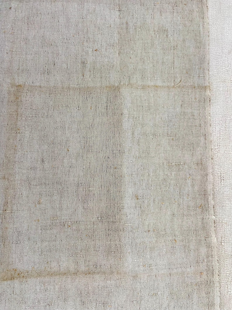 French Antique Pure Nubby Hemp Linen Kitchen Towels, Natural Raw Fiber, Rustic Hand Woven Linen, Homespun Authentic Torchons, 1900 image 10