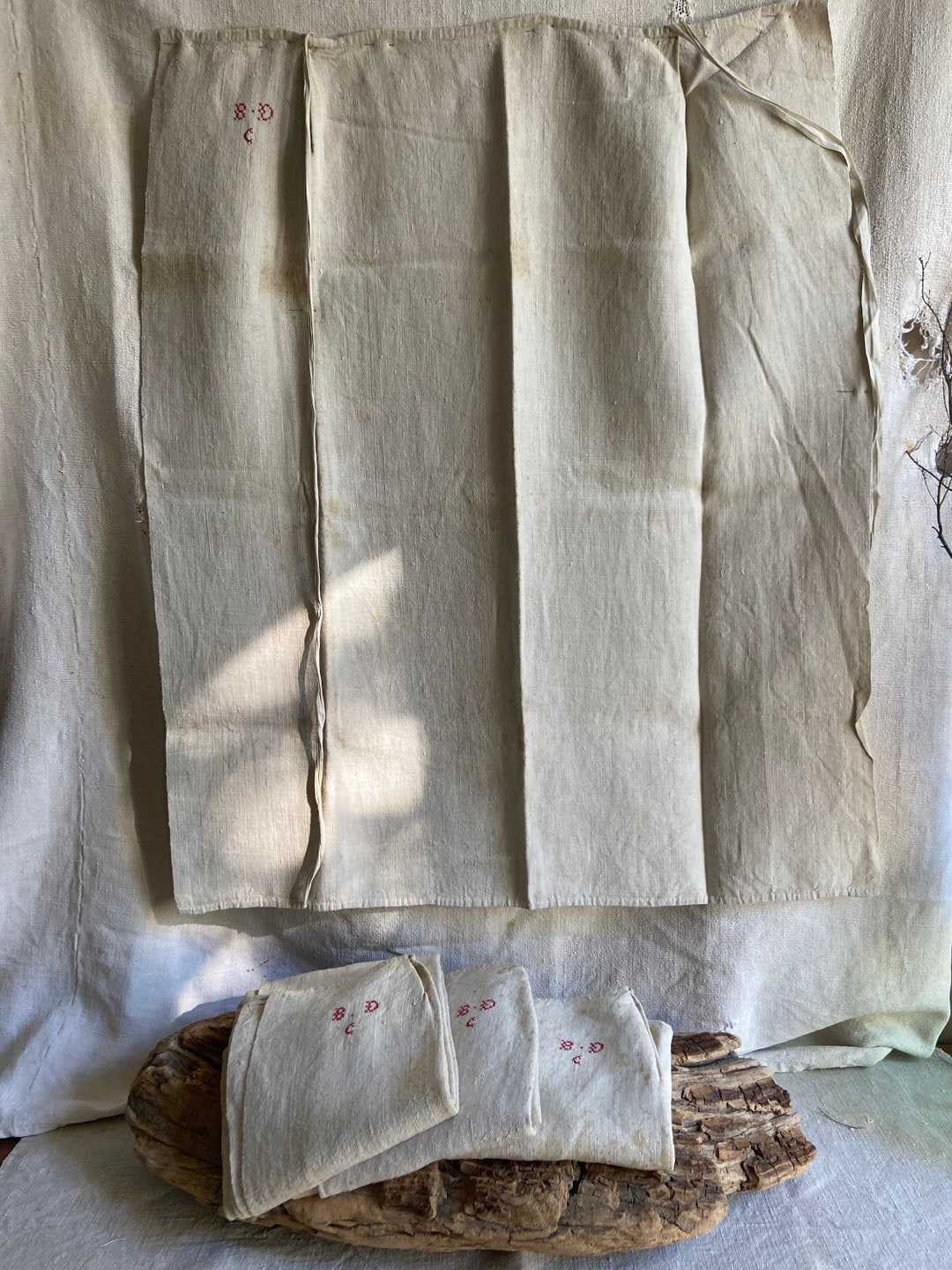 Vintage Apron Jute Hessian grainsack grain sack textile RARE