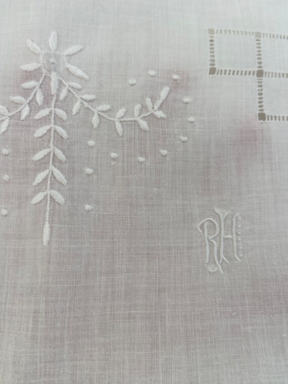 Monogram RH Authentic Pure Cotton Linen Fabric Ni… - image 6