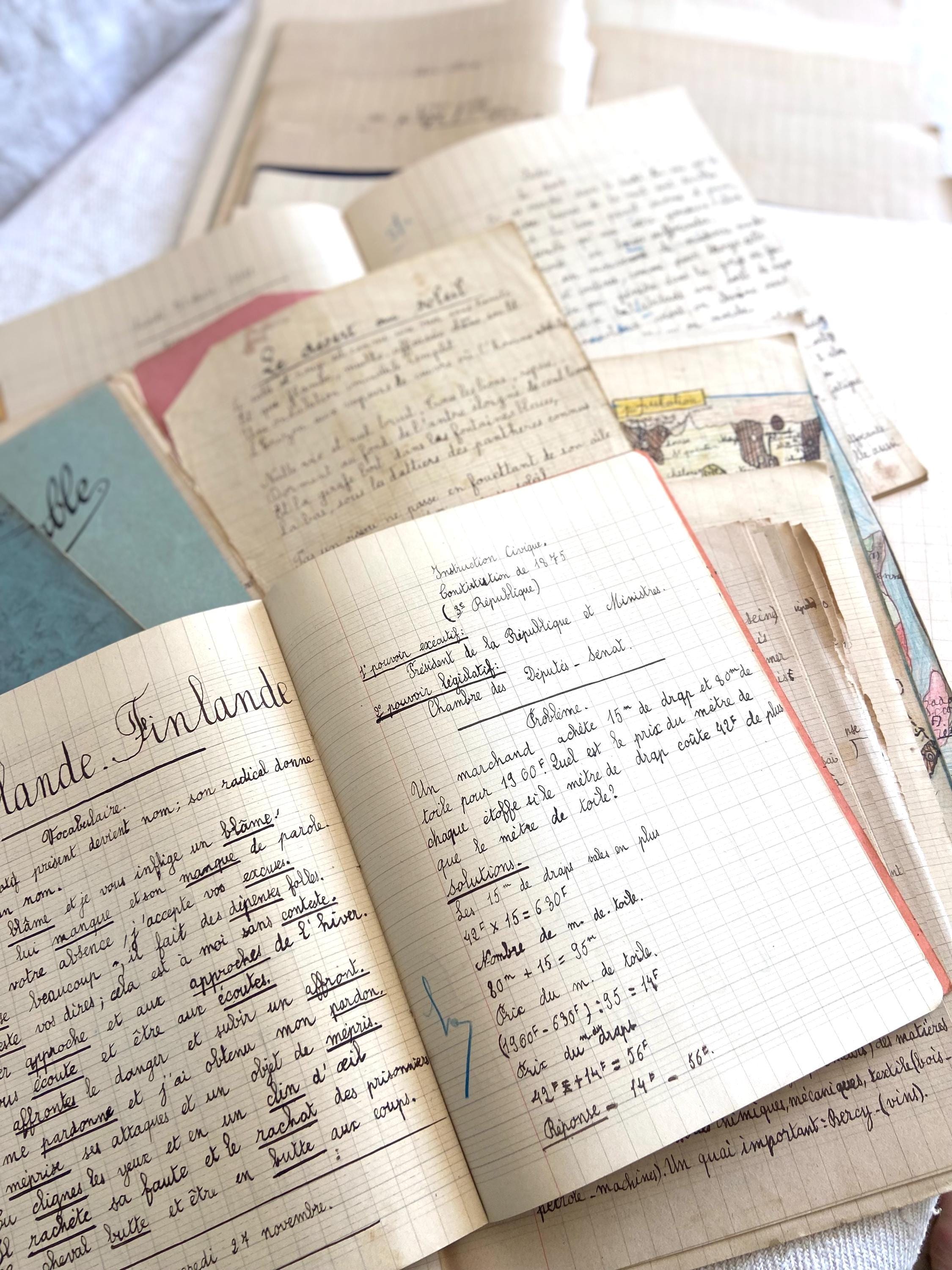Antique French School Notebooks - Etsy