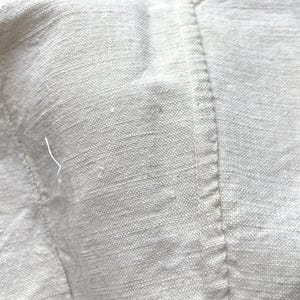 Authentic All Hand Gathered, Size M, French Antique Pure Hemp Linen, Rustic Linens Nightgown, Night Dress, Monogram DV, Scalloped Edge 1900s image 10
