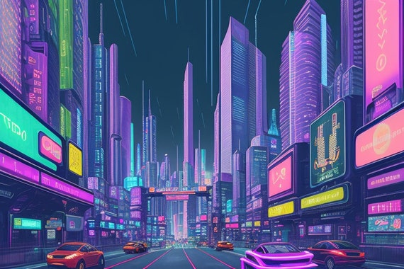 Generate a visually captivating cyberpunk wallpaper showcasing a