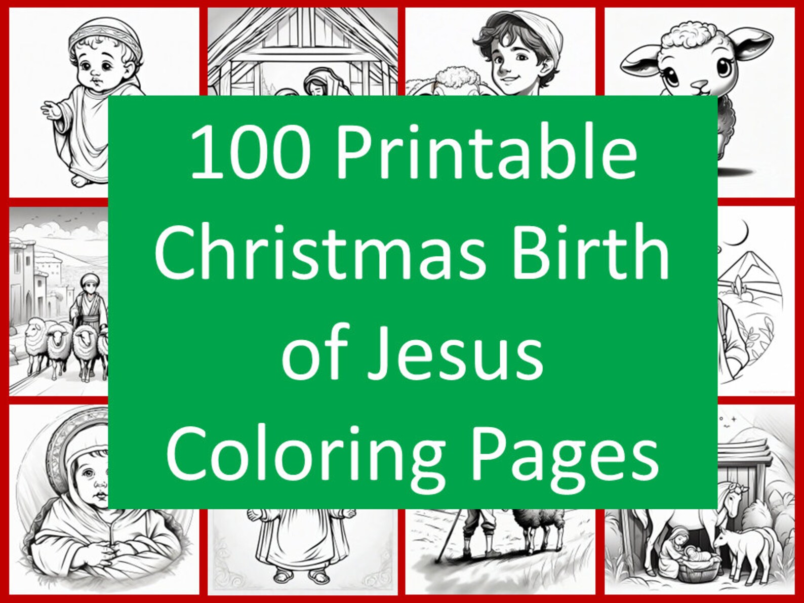 Printable Christmas Birth of Jesus Coloring,coloring Page,christmas