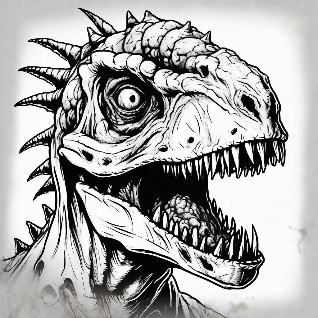 Printable Zombie Dinosaur Halloween Coloring,dinosaur Coloring,coloring ...