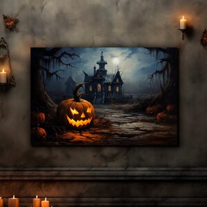 Stampa di Jack O'Lantern, poster di Halloween, stampa di poster artistico, Dark Academia, zucca gotica vittoriana, belle arti, carta opaca, semilucida