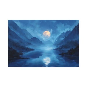 Bob Ross Ölgemälde Natur Landschaft Wandkunst Berg bei Nacht Kunstwerk Vintage Wohnkultur Lebendige Wildnis Leinwand Kunst Lebendige Farben