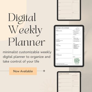 Digitaler Wochenplaner, Undatierter Wochenplaner, iPad Wochenplaner, Minimalistischer Planer, iPad Planner, GoodNotes Planner, Notability Planner