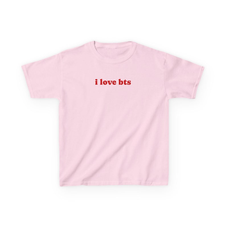 Customize I love kpop boy group baby tee, aesthetic baby tee, y2k shirt, bts fan an gift, kpop outfit, bts concert outfit, bts world tour Light Pink