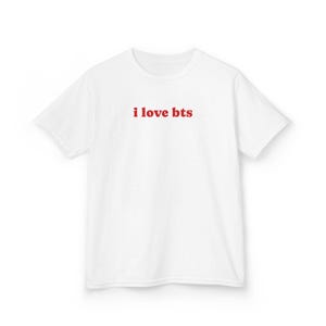 Customize I love kpop boy group baby tee, aesthetic baby tee, y2k shirt, bts fan an gift, kpop outfit, bts concert outfit, bts world tour image 3