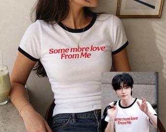 Etwas mehr Liebe von mir Ringer-T-Shirt, Baby-T-Shirt, enhypen inspiriertes Shirt, Retro trendiges T-Shirt, Kpop-Fan-Shirt, enhypen merch