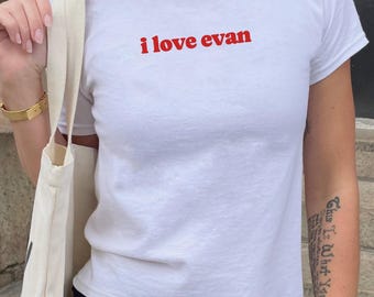 I Love Evan Baby T-Shirt, Y2K Kpop Fan Shirt, Enhypen Heeseung Geschenk, Enhypen Baby Tee, Enhypen Evan