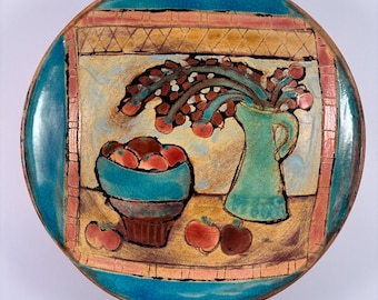 Plato de cerámica pintado a mano – Atelier Roussillon | Natacha Fidler – Arte de estudio francés, bodegón de 15 cm