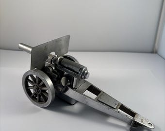 Encendedor de cañón antiguo niquelado, fabricado en EE. UU., Negbaur, Nueva York, Primera Guerra Mundial, artillería, artículo de colección de la Guerra Civil.