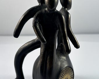 estatua de bronce/arte abstracto/maarten Benschop/figura de bronce/hecho a mano/universidad/saliendo del ring