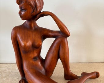 Figura de Cortendorf de mediados de siglo, Alemania Occidental / Mujer burlesca / Chica pin-up de los años sesenta
