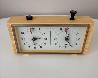 Reloj de ajedrez vintage Jantar URSS-Unión Soviética 1970, cronómetro mecánico/reloj de ajedrez de los años setenta/reloj de torneo