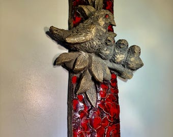 Escultura brutalista vintage Ars Munda, decoración de pared de los años 60, resina sintética.