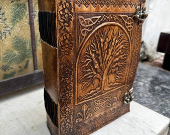 600 Seiten großes Leder-Tagebuch, Baum des Lebens, Leder-Notizbuch, Spell Book of Shadows Journal, Reisebuch, Geschenk für Sie und Ihn, 10x7 Inches