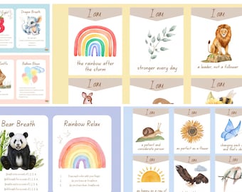 Achtsamkeits-Atmungskarten für Kinder - Montessori Calm Down Corner (digitaler Download)