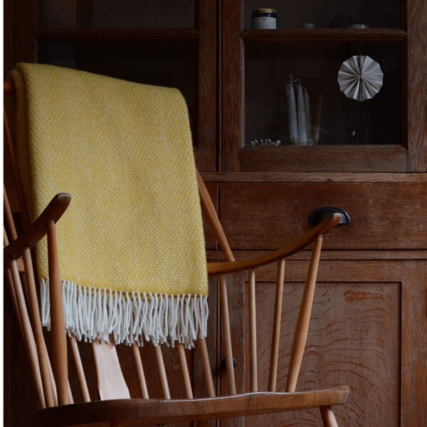 Yellow Wool Blanket Etsy