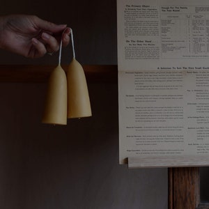 British Beeswax Stubby Candles, Pair, Pillar Candles, Hand Dipped, Made in the U.K.