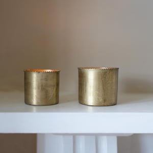 Brass Tealight Holders, Set of 2, Brass Candle Voltives, Pair of Candle Holders for Tea Lights