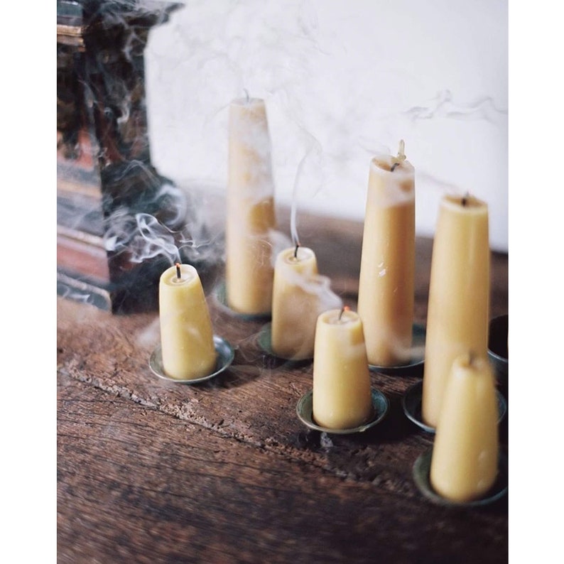 British Beeswax Stubby Candles, Pair - Thumbnail 3