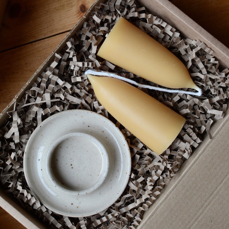 British Beeswax Stubby Candles, Pair - Thumbnail 2