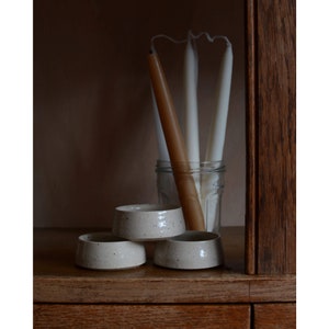Ceramic Tealight Holder, Candlestick for Tea Lights, Natural Glaze, Hand-Thrown Stoneware Clay image 3