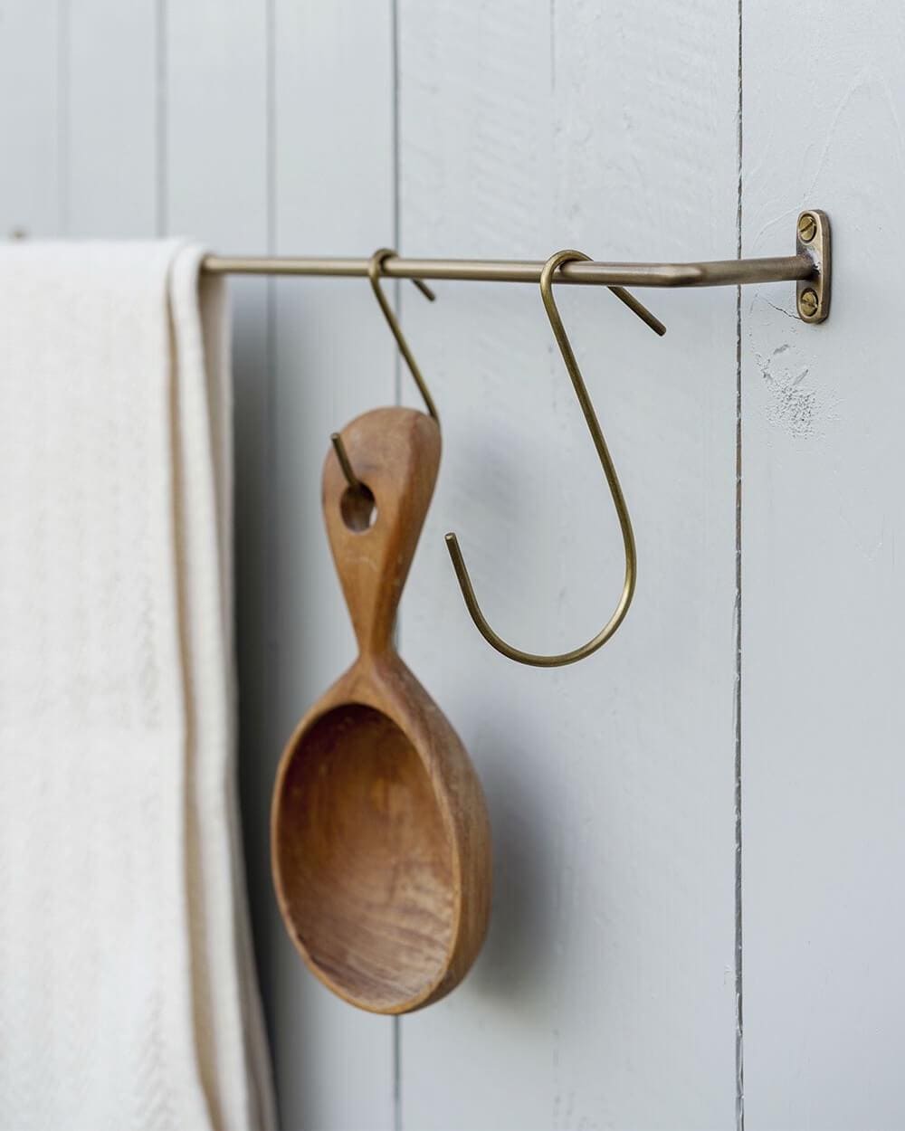 Brass Hanging Rail, Small - Kitchen Rail - Utensil Rail - Pot Rail - Towel Rail - Solid Brass