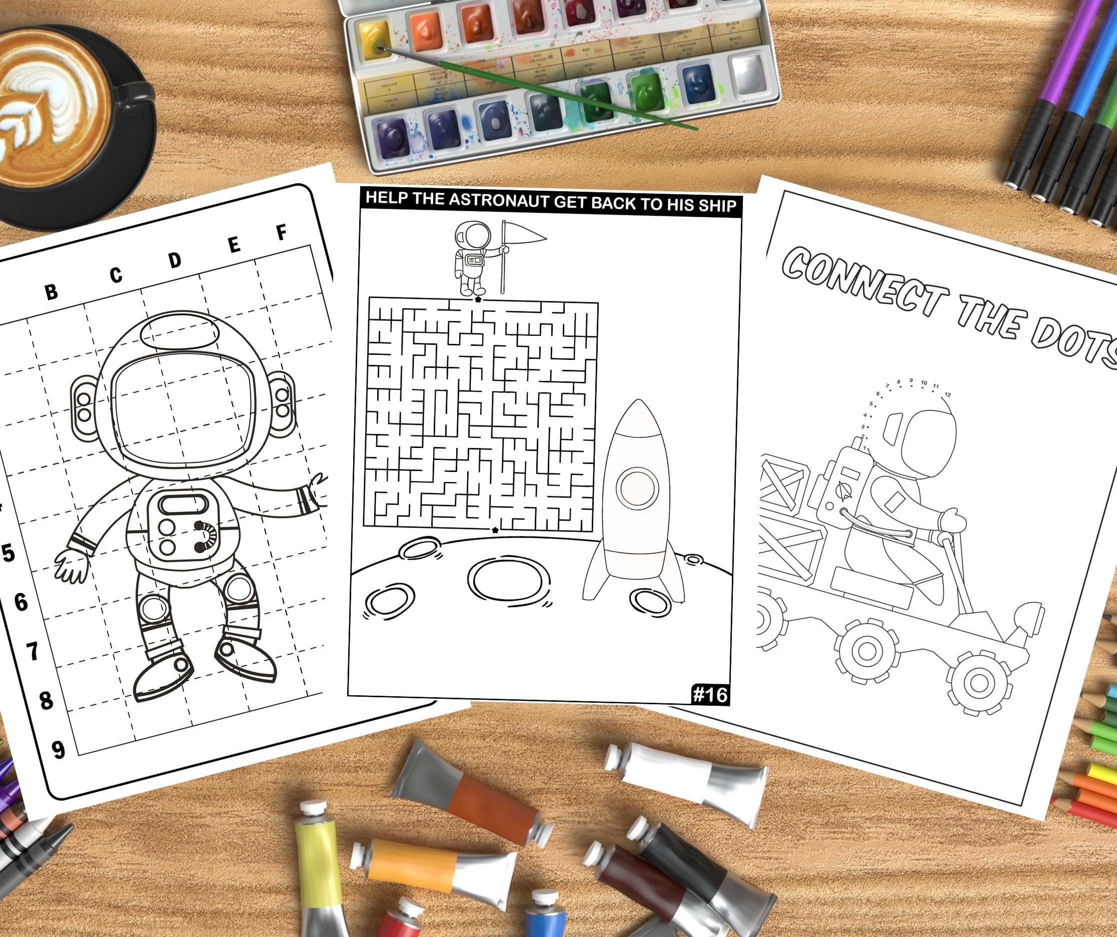 Space Activity Book for Kids Coloring Pages,dot Marker,how to Draw