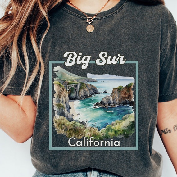 Big Sur T Shirt Gray California Shirt California Camping 