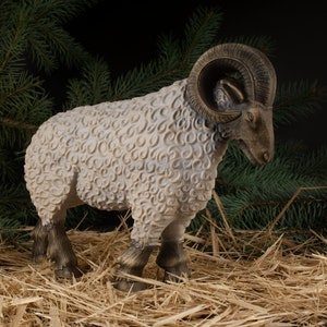 Ram statue Ram sculpture Ram figurine Sheep sculpture Sheep figurines Goat figurine Wood carving  Vintage ram Home decor sheep